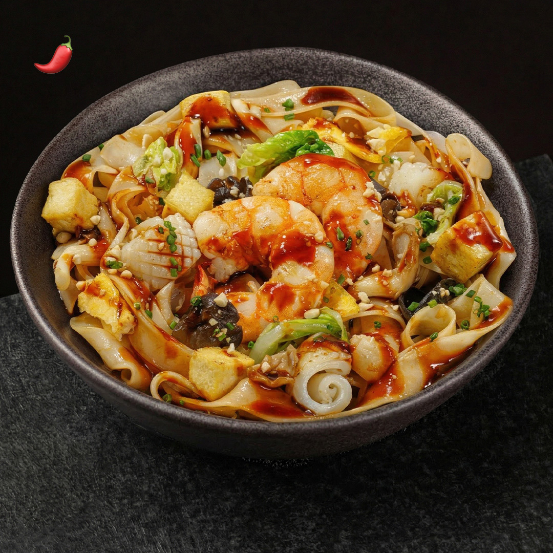 Лапша с креветками и кальмаром Пад Тай Secret Kitchen Заказать Лапшу с креветками и кальмаром пад тай в Нижнем Новгороде